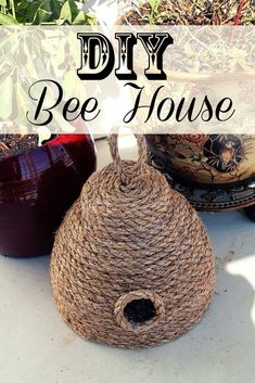 the diy bee house is made out of rope