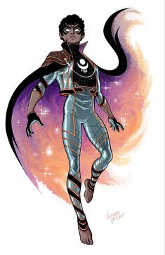 a drawing of a woman in an alien costume