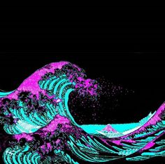 an image of a colorful wave in the dark