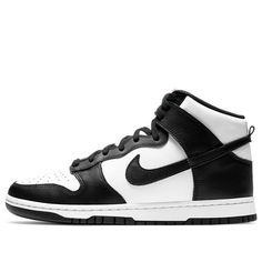 Nike Dunk High 'Black White' DD1399-103 (SNKR/Skate/Panda/Men's/Light/Mid Top/Non-Slip) Urban Black High-top Skateboarding Sneakers, Custom Black High-top Sneakers For Skateboarding, Black Mid-top Skate Shoes For Streetwear, Black Custom Sneakers With Rubber Sole For Skateboarding, Black Mid-top Skate Shoes, Nike Sporty Black Skate Shoes, Black Casual High-top Sneakers For Skateboarding, Casual Black High-top Sneakers For Skateboarding, Nike Custom Black Sneakers For Skateboarding