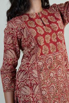 Kalamkari Suit Designs, Kalamkari Kurti Designs Latest, Kalamkari Kurti Designs, Cotton Kurti Designs Latest Fashion, Kurtha Designs Latest, Cotton Kurta Designs, Cotton Kurti Neck Designs