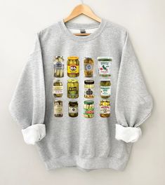 Pickles Sweatshirt, Pickle Sweatshirt, Canned Pickles, Figure Skating Bag, Pickle Gifts, Spicy Pickles, Fun Sweatshirts, Winter 2024, Fall Sweaters