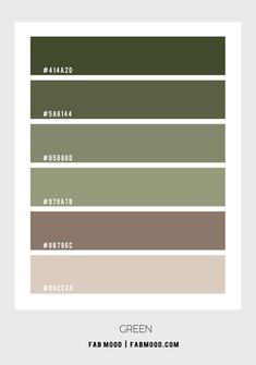 the green color scheme for an interior design project