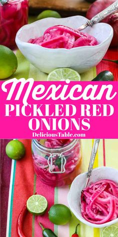 mexican pickled red onions with limes and jalapenos