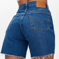 New With Tags No Stains No Flaws Size 26 Mid Thigh High Rise Easy Through Hip Distressed Button Fly Smoke And Pet Free Home Waist Laying Flat-13.5 Rise-10.5 Insem-6 C9 Levi 501 Shorts, Levis Ribcage, Cutoff Jean Shorts, Black Levis, Studded Jeans, Levi’s Jeans, High Waisted Jean Shorts, Levi’s 501, Levi Shorts