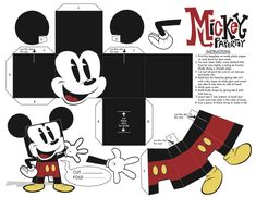 an image of mickey mouse paper toy