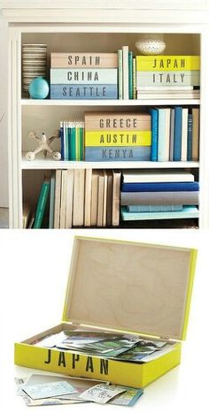 an open bookcase with books in it and the bottom one is filled with magazines