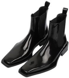 Formal Patent Leather Chelsea Boots With Round Toe, Formal Patent Leather Chelsea Ankle Boots, Modern Square Toe Chelsea Boots For Work, Fitted Square Toe Chelsea Boots For Work, Modern Chelsea Boots With Square Toe For Work, Modern Square Toe Chelsea Boots For Fall, Square Toe Chelsea Boots For Fall Business Wear, Modern Chelsea Boots With Square Toe And Reinforced Heel, Modern Chelsea Boots With Reinforced Heel And Square Toe