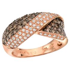 Grand Sample Sale Ring featuring 1 cts. Chocolate Diamonds®, 1/4 cts. Vanilla Diamonds® set in 14K Strawberry Gold® Levian Rings, Levian Chocolate Diamonds, Chocolate Diamonds, Rare Gems, Modern Ring, Sample Sale, Ring Band, White Diamonds, Birthstone Jewelry