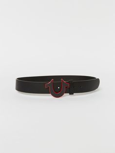 Complete any look with the Horseshoe Buckle Belt. Crafted from faux leather and features a horseshoe buckle with red trim.  Style: TR2849 True Religion Belt, Future Clothes, Kids Denim, Buckle Belt, Plus Size Jeans, Light Wash Denim, Dark Wash Denim, Pant Shirt, Hat Shop