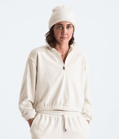 The Women’s Better Terry ½-Zip Pullover features a relaxed fit and soft fabric made with 71% Climate Conscious Cotton. As a Circular Design style, this sweatshirt was built to be recycled with us and made into a second generation of products. Women's Women's Hoodies & Sweatshirts [North Face, Northface, thenorthface, the northface, TNF, tnf] Branded Clothes, Women's Hoodies, Circular Design, Women Hoodies Sweatshirts, Up Styles, Design Style, Pullover Sweatshirt, Kid Shoes, Soft Fabric