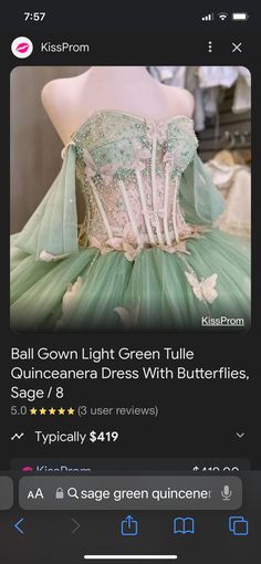 Green Quince, Green Tulle, Light Green, Ball Gowns