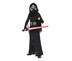 a person in a darth vader costume holding a light saber and pointing to the side