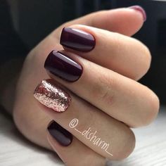 Holiday Nail, Her Nails, Burgundy Nails, Ombre Hair Color, Accent Nails, Makeup Tutorials, Nail Polishes, Holiday Nails