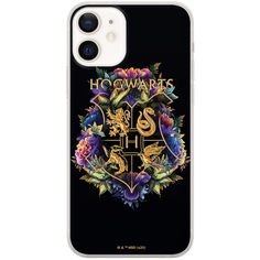 an iphone case with hogwarts crest on it