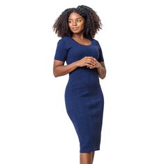 Our French-inspired short sleeve sweater dress is a classic beauty in soft organic cotton that dresses you up instantly without looking overdone. Decidedly feminine, our dress features flattering short sleeves, a delicate cable knit, scalloped trim, and a keyhole back closure for the ultimate chic look. Get ready to turn heads! 80% Organic Cotton, 20% Nylon, exclusive of trims. Garment is OCS-Certified Delicate cable knit, scalloped trim, and a back keyhole closure Machine washable. Hope & Henry Blue Fitted Casual Short Sleeve Dress, Blue Fitted Short Sleeve Casual Dress, Casual Blue Fitted Short Sleeve Dress, Blue Stretch Midi Dress With Short Sleeves, Fitted Crew Neck Short Sleeve Dress, Fitted Short Sleeve Crew Neck Dress, Fitted Cotton Short Sleeve Knee-length Dress, Fitted Knee-length Cotton Short Sleeve Dress, Fitted Cotton Short Sleeve Dress