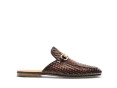 The Pachino Woven is a luxurious mule bit loafer. This contemporary design is crafted with woven calfskin leather and features a metal bit and open heel for ease of access. With a padded insole and stacked heel this slide loafer provides substantial comfort for any occasion. Business Brown Mules With Leather Sole, Elegant Brown Woven Leather Loafers, Luxury Business Mules With Leather Sole, Luxury Woven Leather Mules, Formal Woven Leather Mules, Elegant Formal Mules With Woven Sole, Elegant Leather Mules With Woven Sole, Chic Formal Mules With Woven Leather, Chic Formal Woven Leather Mules