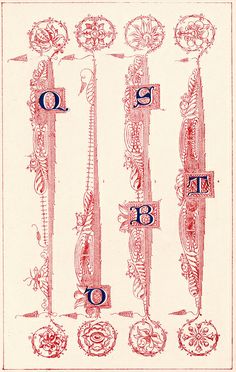 some type of ornamental design with numbers and symbols on it's sides, in red ink