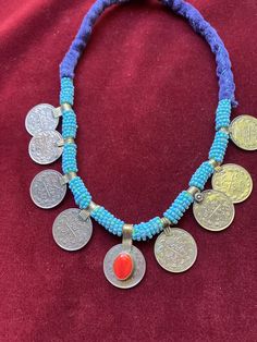 20 inch necklace with turquoise wrap around beads    simple and elegant with a hint of tribal ethnic -  priced to sell 20 Inch Necklace, Necklace Simple, Wedding Jewellery Necklace, Wedding Necklaces, Simple Necklace, Coral Color, Wedding Necklace, Wedding Jewelry, Coin