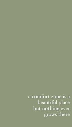 a comfort zone is a beautiful place but nothing ever grows there