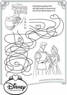 Sleeping Beauty Disney - we have some great free downloads for your kids to colour in and enjoy to celebrate the release of Sleeping Beauty on DVD/Blu-ray Sleeping Beauty Activities For Preschool, Sleeping Beauty Activities, Sleeping Beauty Coloring Pages, Sleeping Beauty Disney, Sleeping Beauty Art, Disney Activities, Disney Camping, Movie Crafts, Disney Princess Coloring Pages