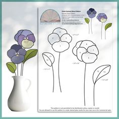 a vase with flowers cut out of it next to a paper crafting activity sheet