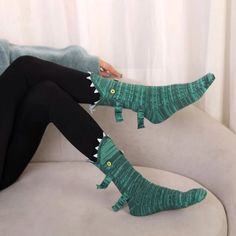 Kids Alligator 3d Animal Knit Socks In Green - Nwt Features: The Socks Are Made With Knitted Fabric The Height Of The Crocodile Sock Is 15cm Or About 5.9in. These Socks Are Standard Kids One Size, The Socks Are Elastic. Color: Green Size: Os Condition: New. No Visible Flaws. Excellent Condition. Funny Creatures, Shark Socks, Cable Knit Tights, Navy Tights, Bombas Socks, Socks Collection, Sublimation Ideas Projects Inspiration, Pink Tights, Knit Tights