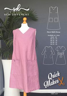 the sewing pattern for this dress is easy to sew, and has been designed by quick makes