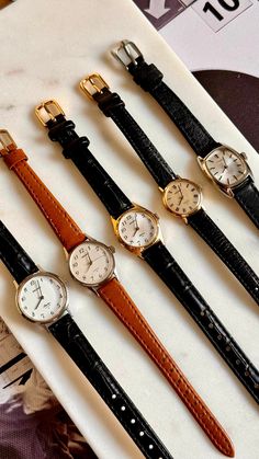 Super rare find Seiko Manual collection (1960s-1970s) * All working. * Size from left to right: 24mm - 22mm - 22mm - 20mm - 22x26mm * Sold as-is. These are vintage watches - no warranty. * Due to the nature of vintage/pre-owned timepieces there may be signs of wear and cosmetic imperfections not to be considered as defects. Please purchase if fully committed. Retro Formal Watch Accessories With Subdials, Vintage Quartz Business Watches, Vintage Analog Watch Accessories For Business, Vintage Business Watches With Diamond Hour Markers, Vintage Watch Accessories With Diamond Hour Markers As Gift, Nostalgic Formal Watch Accessories With Round Dial, Vintage Style Business Watch Accessories, Vintage Analog Watch With Round Dial, Vintage Gold Watch Accessories For Everyday