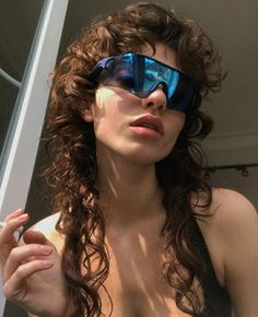 Curly Hair Inspo, Mullet Hair, Jellyfish, Hair Inspo, Curly Hair, A Woman, Sunglasses, Hair