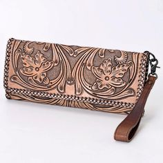 American Darling Darling Tooled Clutch Western Handbags, Horse Supplies, Embroidered Leather, Timeless Accessories, Women Bag, Leather Tooling, Cowhide Leather, Wallets For Women, Real Leather