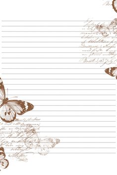 an image of butterflies on lined paper