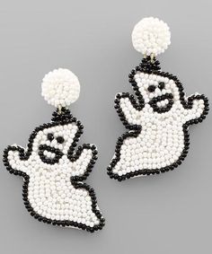 Gear up for the spookiest time of the year with our unique earrings! They feature an adorable ghost, crafted with seed beads. They each feature a precious round post. The perfect addition to your jewelry collection this fall! Approximate Length: 2.25" Trick Or Treat Gifts, Ghost Earrings, Treat Gift, Earrings Round, October 31, Halloween Jewelry, Round Earrings, Unique Earrings, Trick Or Treat