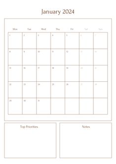 This is a calendar for the month of January 2024.

This is a printable January planner to manage your month and to help achieve your goals. Just download, print and get started right away.

Your purchase includes 4 PDF files.
A4 Size: Monday Start January 2024 Calendar (1 Page)
A5 Size: Monday Start January 2024 Calendar (1 Page)
Letter Size: Monday Start January 2024 Calendar (1 Page)
Half Letter Size: Monday Start January 2024 Calendar (1 Page)
+ Gift File ( To Do List )