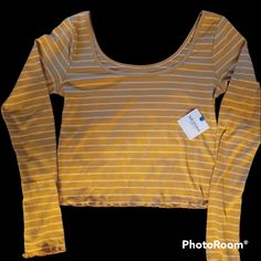 Yellow Mustard Scoop Neck Crop Top! Brand New Casual Scoop Neck Crop Top, Casual Scoop Neck Tops For Fall, Trendy Scoop Neck T-shirt For Fall, Striped Scoop Neck Top For Summer, Fitted Striped Top With Scoop Neck, Basic Yellow Fall Tops, Basic Yellow Tops For Fall, Casual Stretch Scoop Neck Top, Fitted Yellow Scoop Neck Top