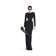 Women's Cut-out Maxi Dress in Black | Balenciaga US Balenciaga Store, Balenciaga Dress, Save Outfits, Black Balenciaga, Long Sleeve Maxi, Ski Wear, Womens Maxi Dresses, Black Maxi Dress, The Star