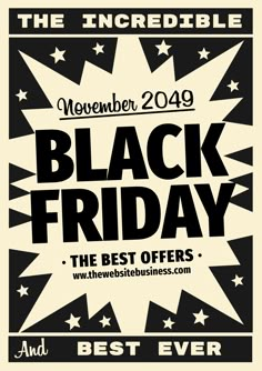 a black friday poster with stars and the words,'el increiblee de la