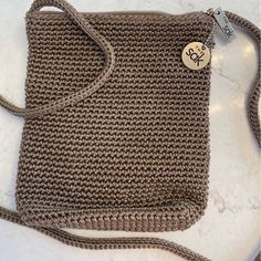 The Sak Crossbody Purse. (#2020) Nwot. Dark Tan/Beige. Brown Crochet Shoulder Bag For On-the-go, Everyday Beige Crochet Crossbody Bag, Brown Crochet Mobile Phone Bag For Everyday Use, Casual Taupe Crossbody Bag, Dark Tan, The Sak, Crossbody Purse, Tan Color, Purses Crossbody