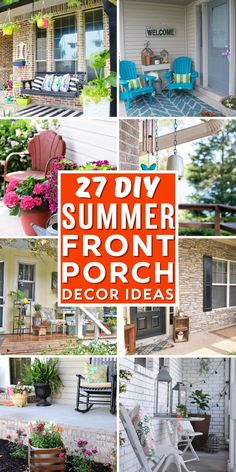 Looking for some beautiful summer decor ideas? Check out our collection of DIY Summer Porch Decor Ideas that will elevate your outdoor summer decor without breaking the bank. From small front porch decor to boho, coastal, and farmhouse porch decor ideas, we've got you covered. Don't forget to add a pop of color with summer wreaths for front door and summer porch signs to complete the look. Get inspired and start summer front porch decorating on a budget today! Summer Porch Decor Front Entry, Front Porch Decorating Ideas Summer, Boho Front Porch, Summer Front Porch Ideas, Summer Porch Signs, Summer Front Porch Decor, Front Porch Decor Ideas