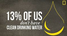 a black and yellow advertisement with the words 13 % off us don't have clean drinking water