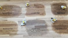 several different types of wood flooring that are labeled