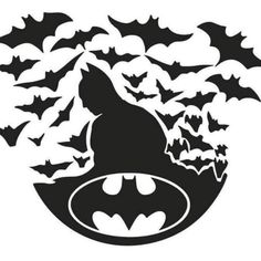 the batman symbol with bats flying around it