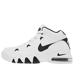 Nike Air 2 Strong Mid 'White Black' 805892-100 (SNKR/Retro/Light/Mid Top/Non-Slip/Basketball/Wear-resistant) Throwback Cushioned Basketball Shoes, Throwback Style Cushioned Basketball Shoes, Nike White Throwback Basketball Shoes, White High-top Sneakers With Air Max Cushioning For Sports, Nike White High-top Basketball Sneakers, Nike White High-top Sneakers For Basketball, Nike White High-top Sneakers For Training, White Throwback Sports Sneakers, White Throwback Sneakers For Sports Events