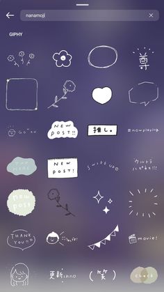 an iphone screen with various stickers on it