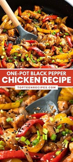 one pot black pepper chicken recipe in a skillet