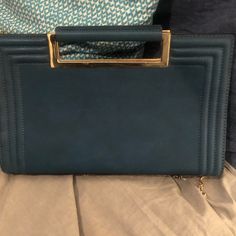 A Never Used, Tag (Not Attached) Melie Bianco Bag With A Gold Chain (Detachable)..No Flaws... Price Is Negotiable Versatile Blue Rectangular Shoulder Bag, Blue Rectangular Clutch With Removable Pouch, Blue Rectangular Satchel For Party, Elegant Blue Crossbody Clutch, Blue Square Evening Bag, Chic Blue Box Bag For Party, Blue Square Evening Bags, Blue Rectangular Party Satchel, Blue Square Party Bag