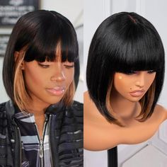 I'm Selling Toyotress Bob Wigs, Made Of 100% Brazilian Human Virgin Hair. These Wigs Are Full And Thick, Weighing 140g5g With An 180 Density For A Voluminous Look. The Wigs Have A Light Yaki Straight Texture And Hd Invisible Lace Glueless Part, Making Them Natural And Real. They Are A Thrown-On And Go Style, Allowing You To Shape Your Face And Enhance Your Natural Beauty Effortlessly. The Wigs Also Come With Clips For Stability And Comfort, With A 21-23 Inch Adjustable Circumference. Meduim Length Hair, Bob Wigs With Bangs, Virgin Hair Wigs, Pretty Hair Color, Human Virgin Hair, Brazilian Virgin Hair, Short Bob Hairstyles