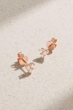 Anita Ko creates modern, versatile jewelry that can be worn every day, and these 'Trillion' earrings are a worthy investment. They're cast from 18-karat rose gold and set with 0.31-carats of shimmering diamonds. They'll create just as much impact worn solo as they do when stacked with the label's other styles. Luxury Rose Gold Cluster Earrings With Prong Setting, Elegant Rose Gold Cluster Earrings With Prong Setting, Fine Jewelry Rose Gold Cluster Earrings With Prong Setting, Luxury Rose Gold Cluster Earrings For Anniversary, Rose Gold Brilliant Cut Cluster Earrings, Luxury Rose Gold Earrings With Prong Setting, Timeless Rose Gold Sterling Silver Diamond Earrings, Luxury Rose Gold Cluster Earrings For Formal Occasions, Luxury Rose Gold Cluster Earrings For Formal Events