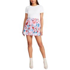 Add A Vibrant Pop Of Color To Your Wardrobe With This Skirt From Bb Dakota By Steve Madden, Pair It With A Tucked-In Or Cropped Top For A Chic Finish. Approx. Length: 16" Pull-On-Style Tiered Ruffles Lined Cotton; Lining:Polyester Hand Wash Imported Pleated Tiered Mini Skirt For Spring, Spring Pleated Tiered Mini Skirt, Spring Pleated Flowy Mini Skirt, Spring Pleated Ruffled Mini Skirt, Flowy Skirt Bottoms With Pleated Hem For Summer, Summer Pleated Hem Flowy Skirt, Pleated Hem Summer Skirt, Summer Flowy Skirt With Pleated Hem, Casual Flared Pleated Skirt With Ruffles