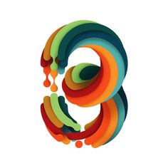 the number eight is made up of multicolored circles